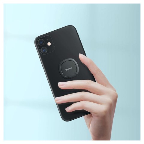 Держатель Baseus Invisible, кольцо, клейкая основа, серый, металл, #SUYB-0A Превью 3