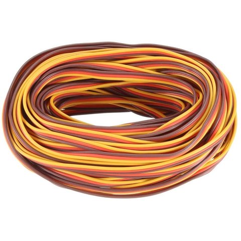 Сервокабель 3x22AWG, 0,33 мм², 1 м, плоский, помаранчевий, коричневий, жовтий Прев'ю 1