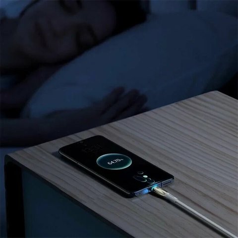 USB кабель Baseus Glimmer, USB тип-C, USB тип-A, 100 см, 100 Вт, белый, в нейлоновой оплетке, #CADH000402 Превью 4