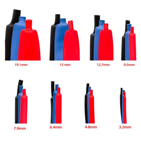 Tubo termorretractil, 1 m, 3.2 mm, roja, con pegamento Vista previa  1