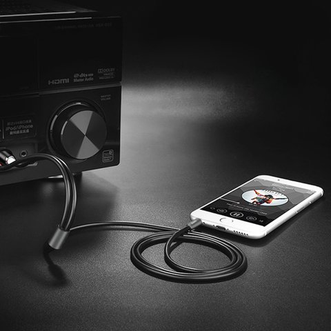 AUX-кабель Hoco UPA10, TRS 3.5 мм, RCA, 150 см, черный, серый, #6957531078142 Превью 2