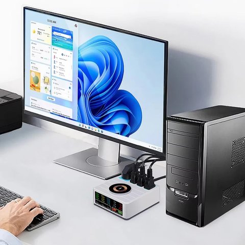 Сетевое зарядное устройство Kingmax WLX-H13, 140 Вт, Wireless Charge, Quick Charge, Power Delivery (PD), с розеткой, 5 портов, 10 in 1 Превью 5