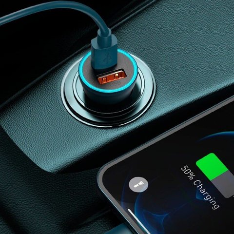 Car Charger Baseus Golden Contactor Pro, (gray, Quick Charge, 40 W, 5 A, 2 outputs, 12-24 V) #CCJD-0G Preview 1