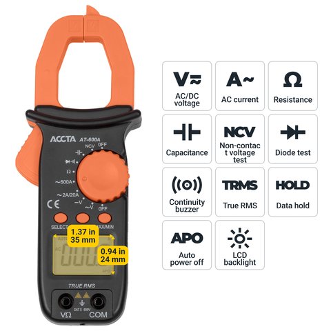 Pinza amperimétrica Accta AT-600A Vista previa  4