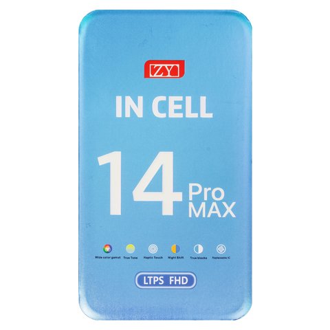 Pantalla LCD puede usarse con iPhone 14 Pro Max, negro, con marco, AAA, (TFT), ZY, LTPS FHD Vista previa  1