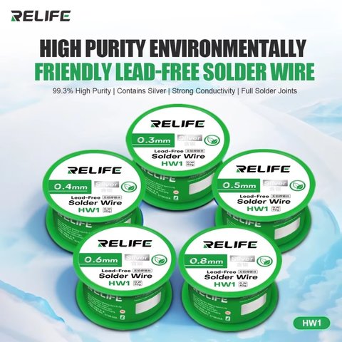 Estaño RELIFE HW1, 0,8 mm, 40 g, sin plomo Vista previa  1