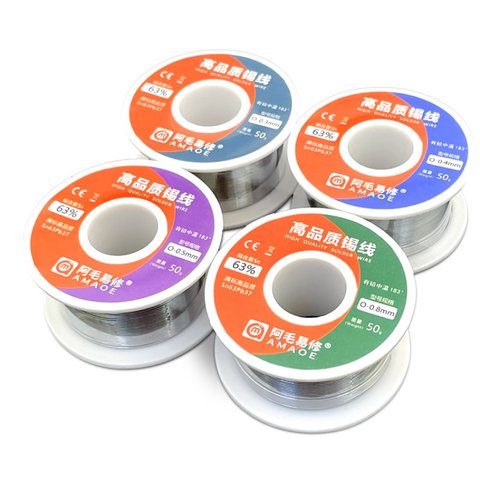 Estaño Amaoe 6337-O, Sn 63% , Pb 37%, 0,8 mm, 50 g Vista previa  2