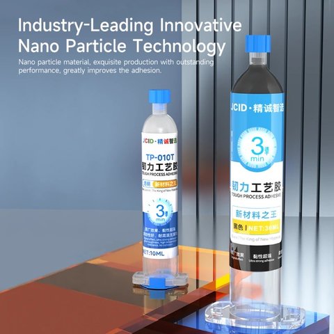 Клей JCID TP-010B, поліуретановий, чорний, швидковисихаючий, для приклеювання задніх кришок, для дисплейних рамок, 10 мл Прев'ю 6